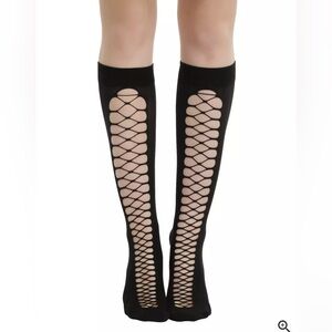 Blackheart Front Cut-Out Knee High Socks